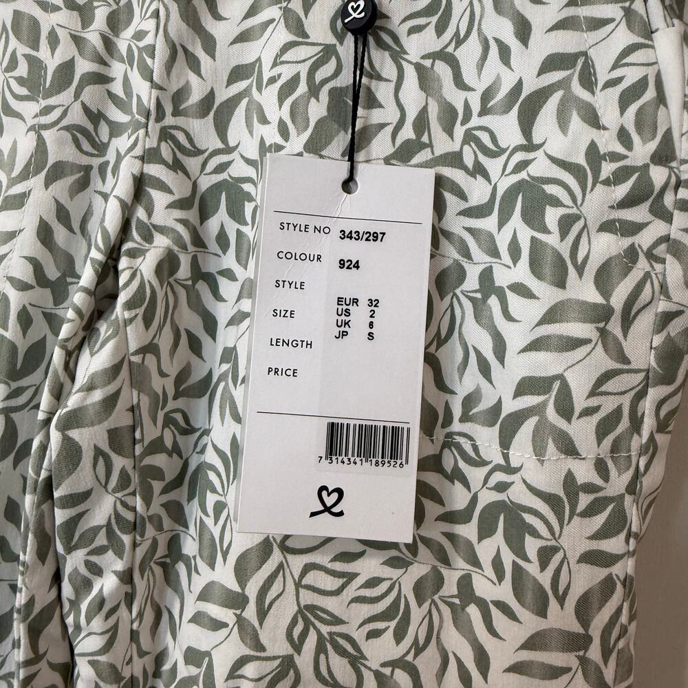 Daily Sports Women's Print Magic Pants Golf 7/8 Stretch Green White Leaf 2 NEW - Picture 5 of 11